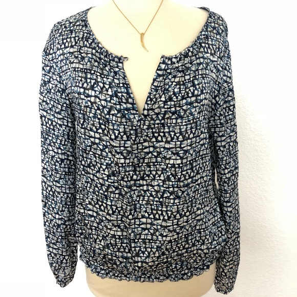 Tory Burch Silk Navy Blouse - Picture 1 of 4